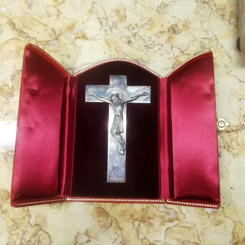 Icone crucifix metal - crucifix, argenté