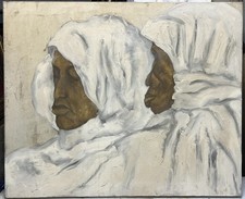 Original Oil Painting, Bedouins Portraits Painting, Modern Peinture, Minimal