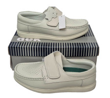 Dek Unisexe Tactile Fermeture Cuir Blanc Bowling Plat Chaussures Ue 40 UK 7