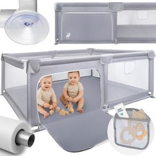 Malplay parc pour bébé Aire de jeux intérieure Piscine 120*180cm Gris