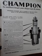 candle CHAMPION + jack CRICO LIFT in SARRELOUIS advertising paper ILLUSTRATION 1929