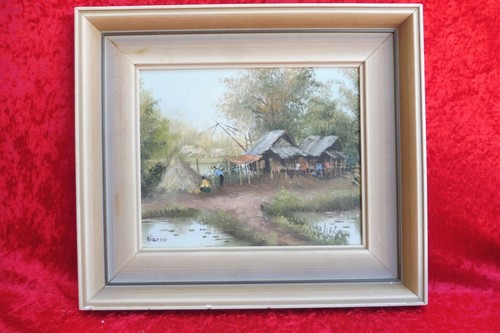 Beau ancien tableau paysage - beau, de