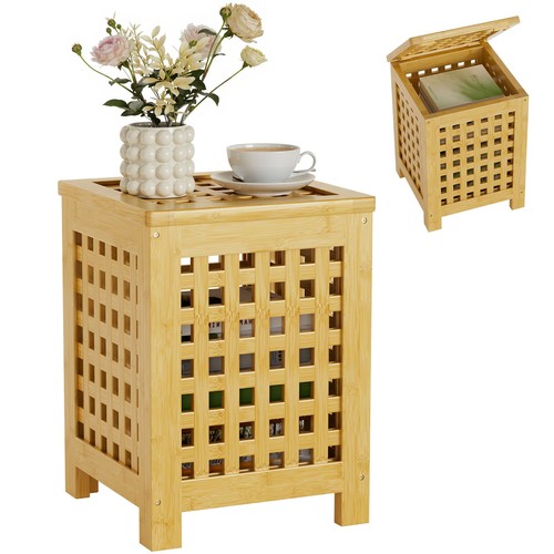 Bamboo end table with - end,