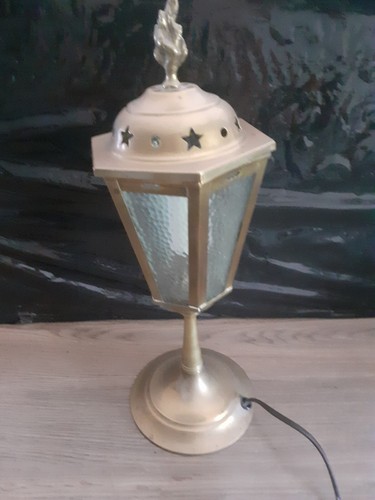 Lampe poser laiton vitraux - lampe,