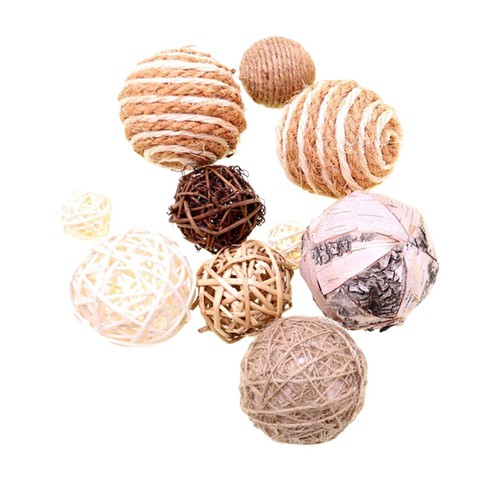 10x boules rotin tissées - de,