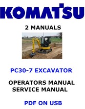 Komatsu PC30-7 Hydraulic Excavator Service Shop Operators Owner's Manual PDF