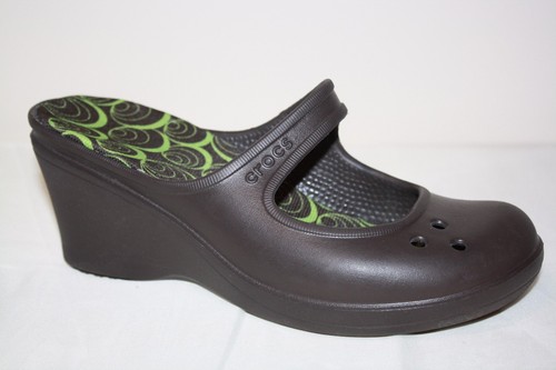 Crocs brown slip - crocs, heel