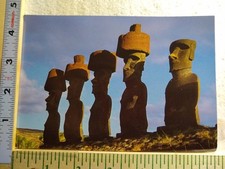 Postcard Moai Statues Easter Island Rapa Nui Chile