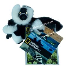 NATIONAL GEOGRAPHIC VARI Plush Keychain Black & White Lemurian Animals Lemur