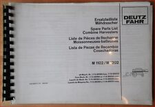 Deutz Fahr Combine Harvester M 1102, M 1202 Spare Parts List
