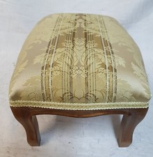 RARE NICE VOLTAIRE FOOTREST STYLE LOUIS PHILIPPE fabrics yellow gold 
