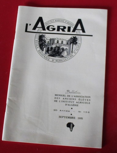Agria institut agricole - l'agria,,
