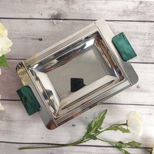 Plateau vintage en inox massif