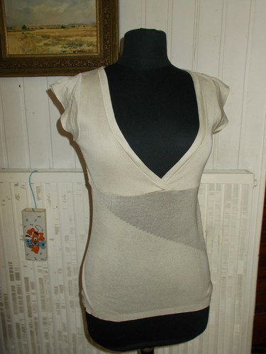 Vintage pull fin - coton, beige