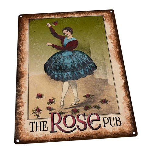 The rose pub metal sign - the,