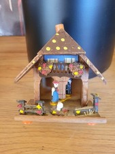 PETIT CHALET en BOIS THERMOMÈTRE PREVISION METEO VINTAGE 
