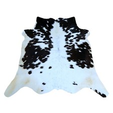 Noir Blanc Petit Véritable Vache Tapis Noir Et Peau de Vache Exotique