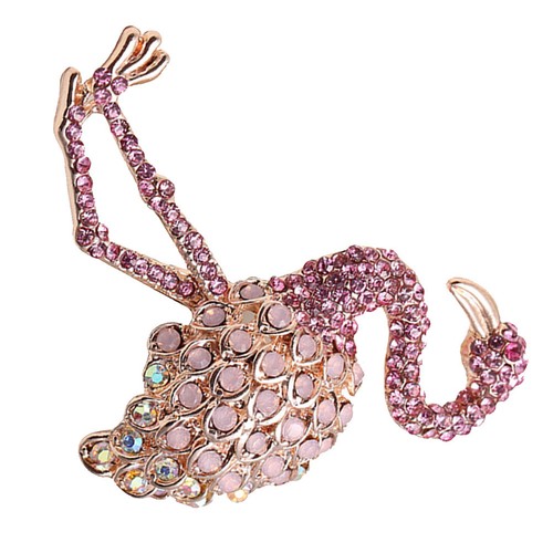 Broche flamant rose - , alliage