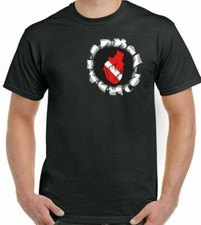 Plongée Coeur Intérieur Hommes Drôle T-Shirt Diver Equipment Palmes Masque