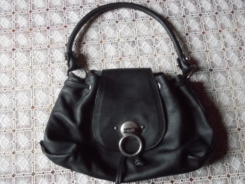 Sac main cuir noir lamarthe - sac,