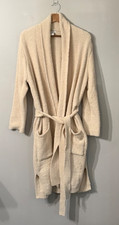 Cupcakes and Cashmere Collared Robe w/ Belt Cream Large Luxurious Cozy Classic