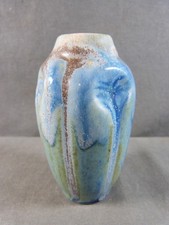 Brown and Blue Flamed Sandstone Ovoid Vase Attributable to Gilbert METENIER 1920