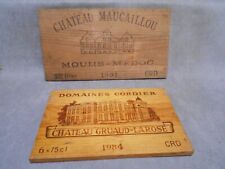 2 Plaques VIN Vintage en Bois