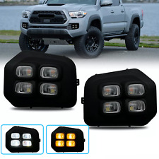 Fit 2016-2023 Toyota Tacoma SR SR5 4-Eyes DRL LED Fog lights Double Turn Signal