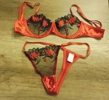 ensemble sous vetement soutien gorge et string couleur rouge taille 38