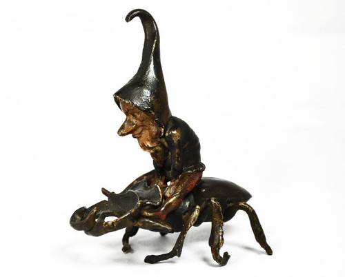 Bronze vienne lutin juchant - vienne,