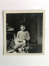 Snapshot Photo originale vintage Enfant déguisement jouet ancien cheval - SB472