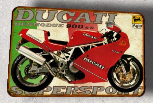 Plaque métal vintage - métal, ducati