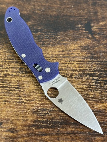 Spyderco manix knife blurple - spyderco,