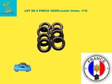 Lot de 8 pneus noir  lisses 11/6eme  Dinky Toys pour vespa 400 b17 529 ....