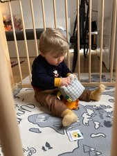 parc bois comme neuf pour bébés et jeunes enfants dibea 90/68 cm, démontable 