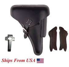 Étui à luger allemand noir P08 avec poignées et outil en bois P08 Luger