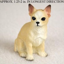 Figurine Miniature De Chihuahua Peinte À La Main Blanche/Ta