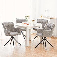 Table Salle à Manger Ronde 106 cm Bois Blanc 106 cm Cuisine Salon Homestyle4u