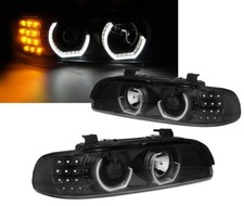 2 FEUX PHARE AVANT ANGEL EYES LED 3D BMW SERIE 5 E39 PHASE 1 ET 2 DE 1995 A 2003