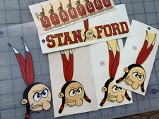 vintage Stanford University INDIAN Mascot decals 1930 - 1972 angelus jack dixon