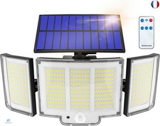 Lampe Solaire Exterieur 1 Unité 1500lm Ip65 Capteur 270° 3 Modes Luminaire E