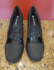 New Anne Klein Black Tarin Dress Loafers, Casual, Formal, Pull-on glossy accents