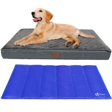 VOUNOT Matelas panier pour chien avec tapis gel amovible 91x70x9cm