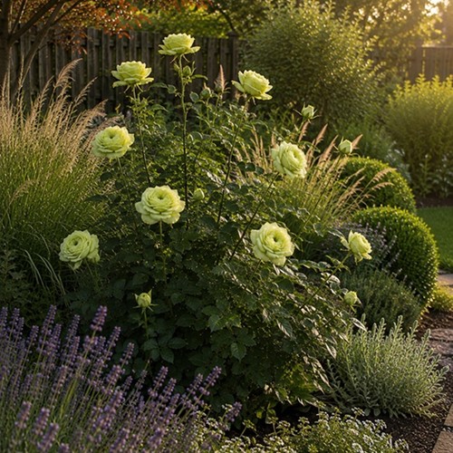 Rose rosier jardin verte - rosier,