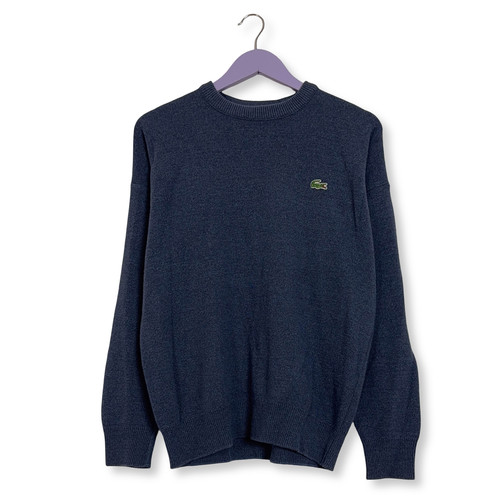 Pull lacoste bleu col - bleu,