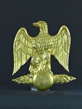 Ancien Grand beau parement d'applique Bronze doré Aigle Impérial Napoléon Empire