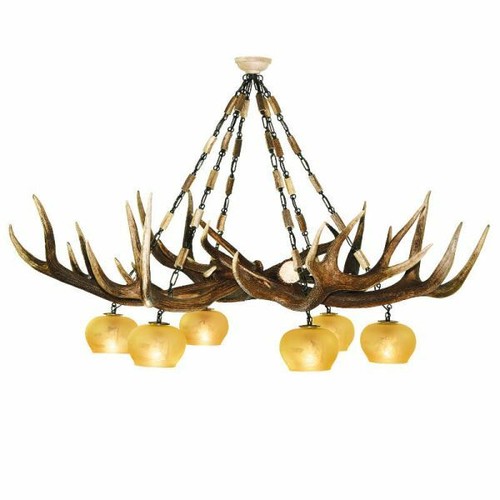 Lustre avec vrai bois cerf - lustre, de