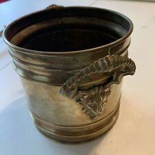 Brass bucket lion head handles diameter 15 cm height 14 cm