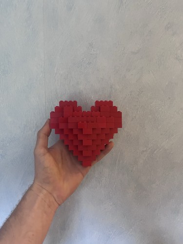 Lego vintage coeur - coeur, 3d