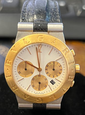 Bvlgari Diagono CH35SG Gold Case - Leather Deployant Buckle Men's Chronograph
